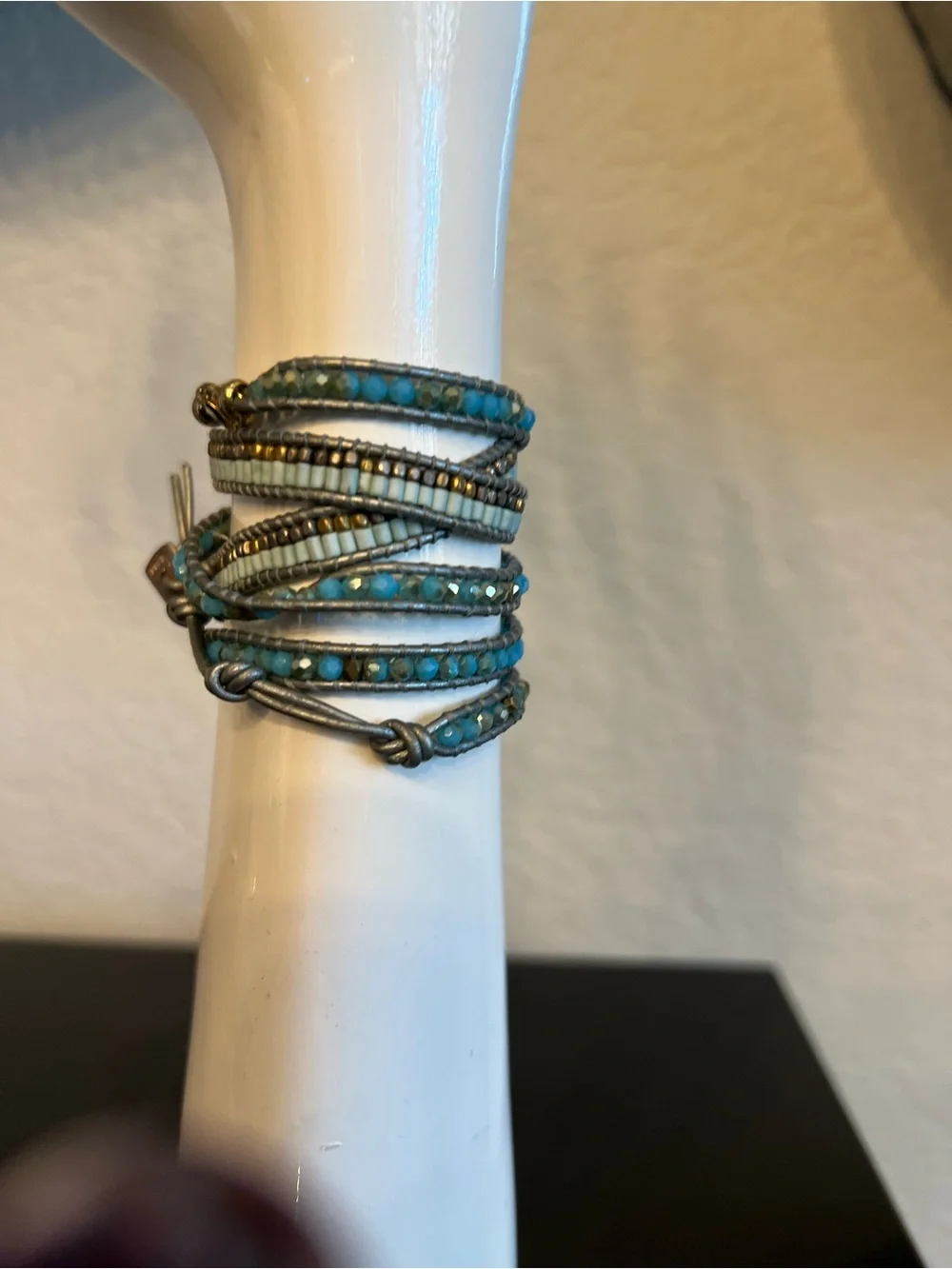 Nakamol Turquoise and Gold Multi-Wrap Bracelet with Evil Eye 🧿
